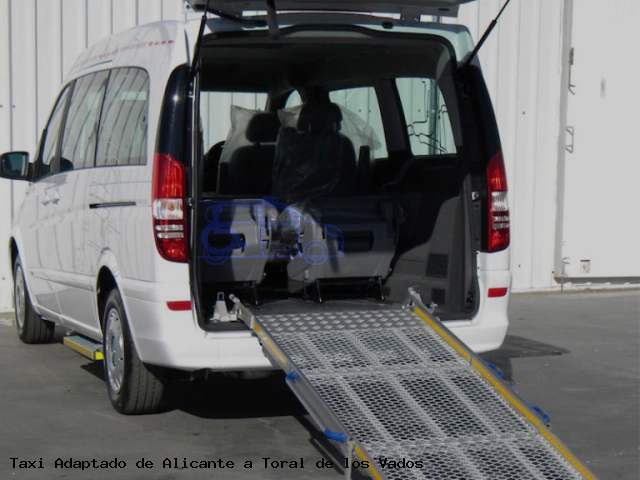 Taxi accesible de Toral de los Vados a Alicante